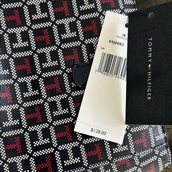 Tommy Hilfiger Women's Geometric Black and Red Shoulder Bag - Picture 3 of 15